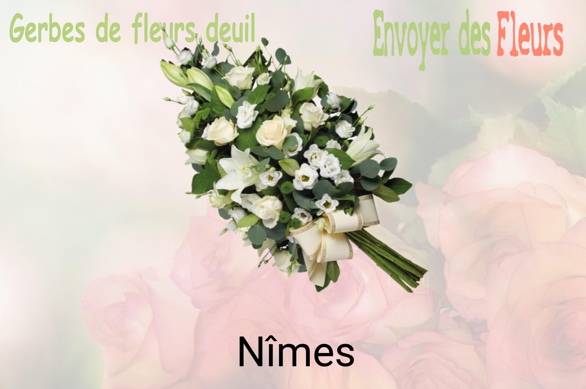 Gerbe de fleurs de deuil livrée à Nîmes